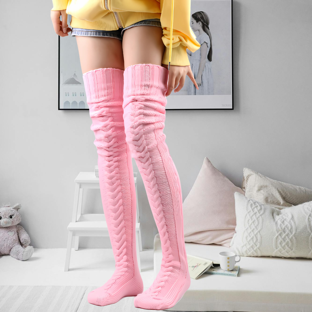 Soft knit thigh-highs