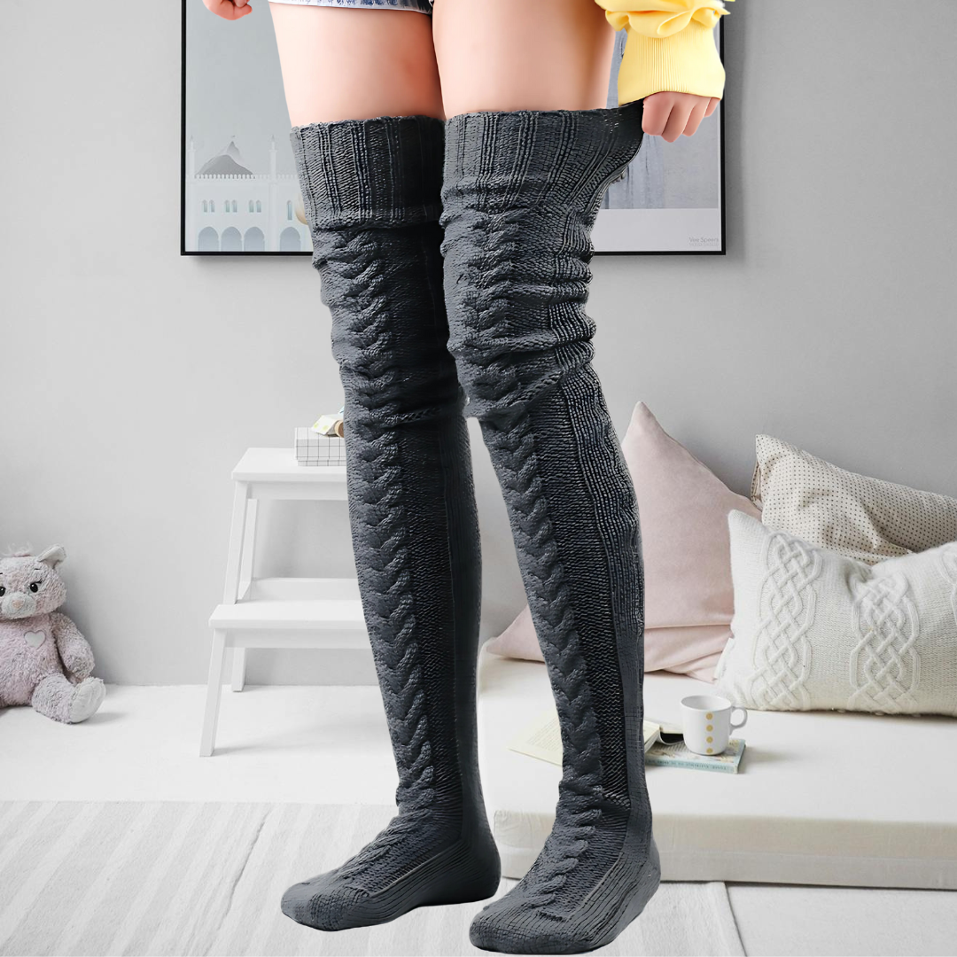 Soft knit thigh-highs