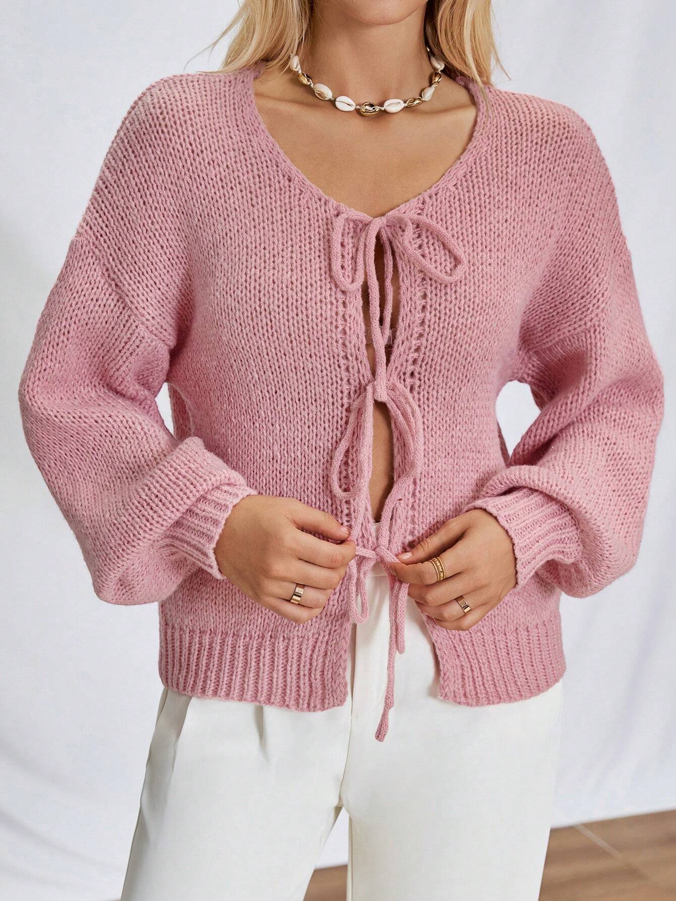 Emily Front Bowtie Cardigan – Soft &amp; Stylish Layering Piece