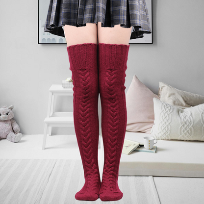 Soft knit thigh-highs