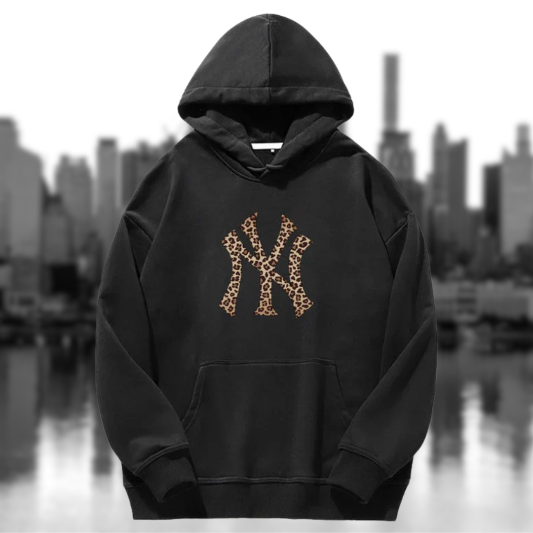 NYC leopard print hoodie