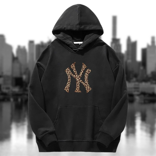 NYC leopard print hoodie