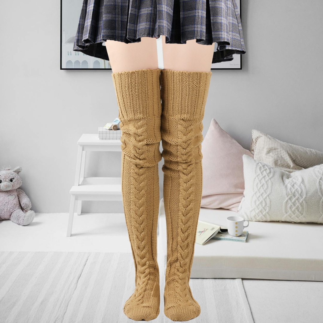 Soft knit thigh-highs