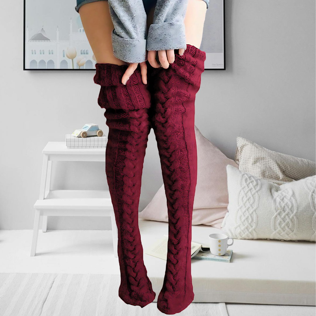 Soft knit thigh-highs