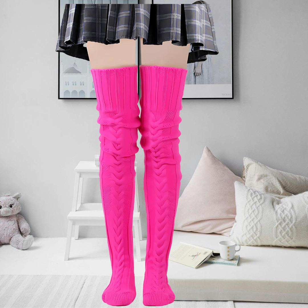 Soft knit thigh-highs