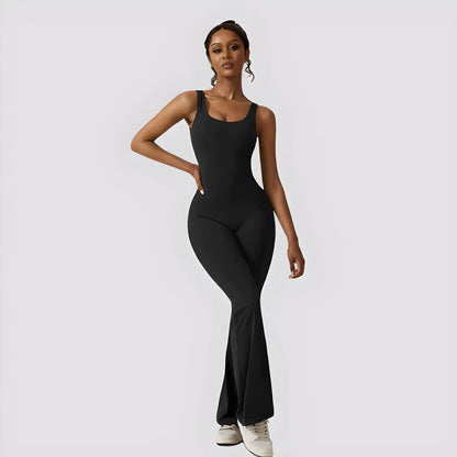 V-Back Flared jumpsuit