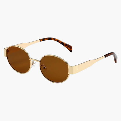 retro oval sunglasses-brown