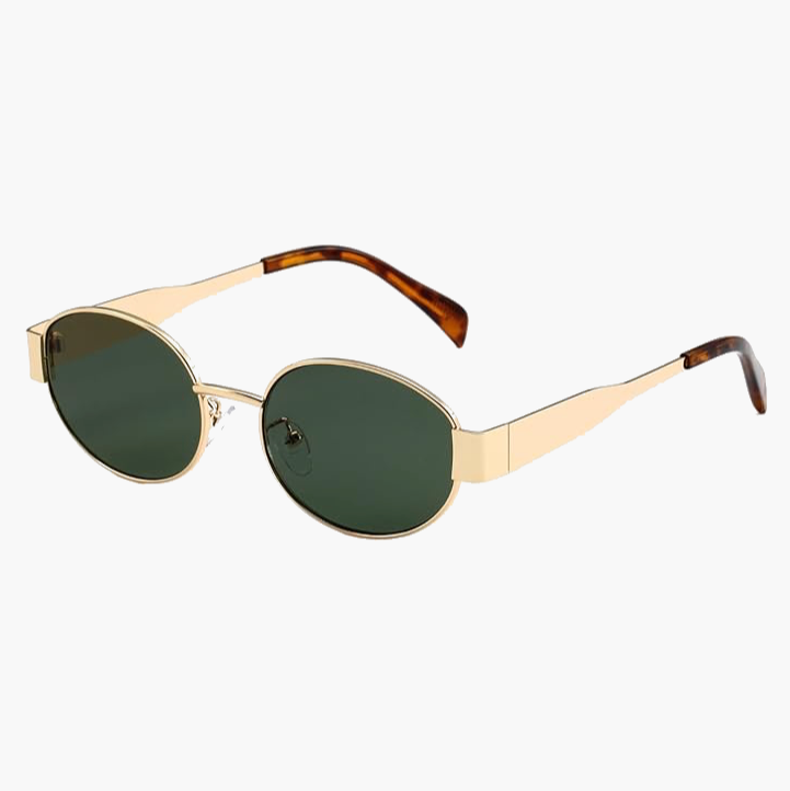 Retro oval sunglasses-green