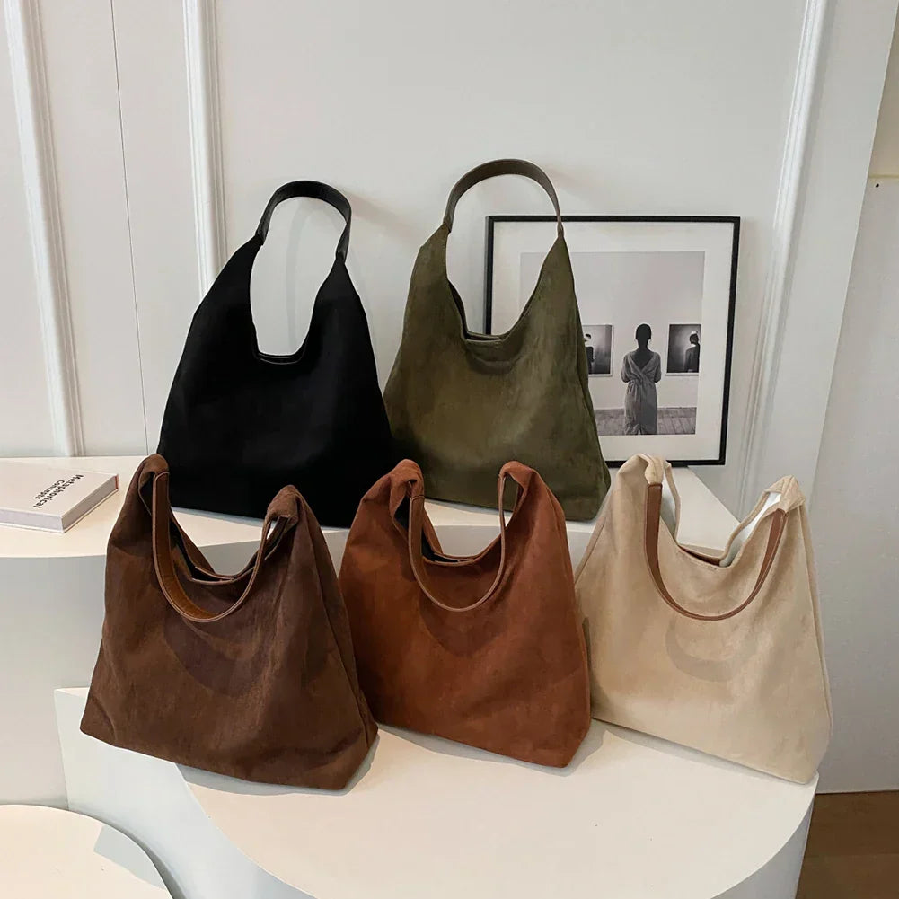 Suede tote bag