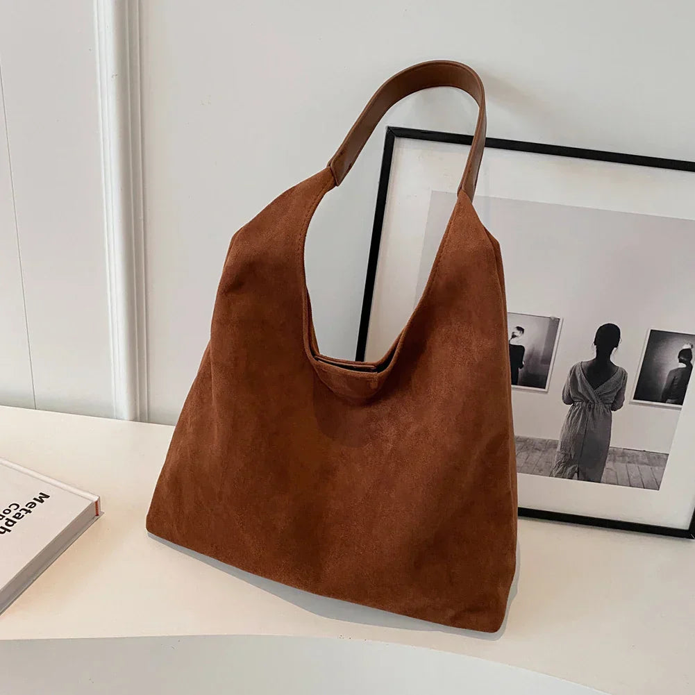 Suede tote bag