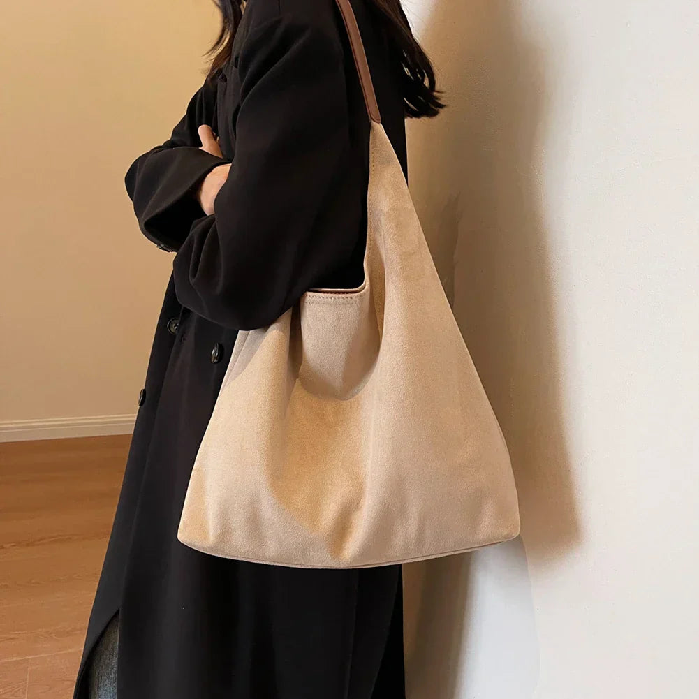 Suede tote bag