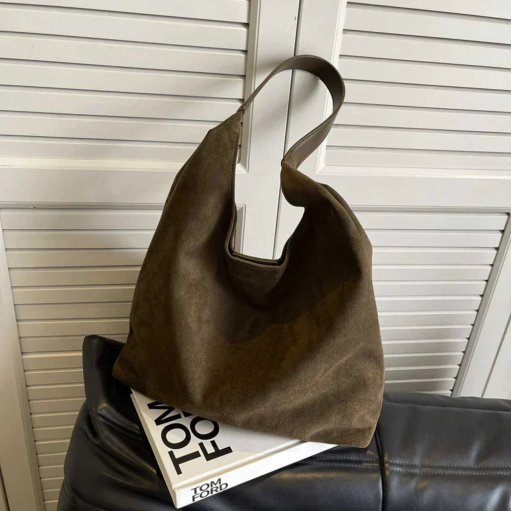 Suede tote bag