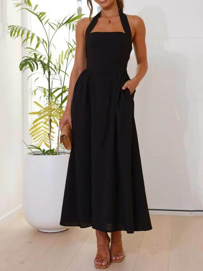 Halterneck midi dress