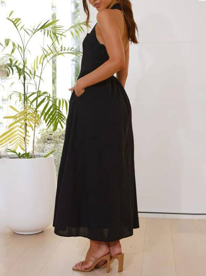 Halterneck midi dress