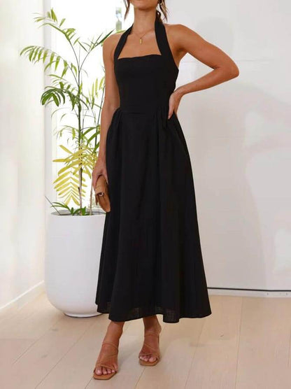 Halterneck midi dress